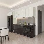 tủ bếp inox 304 cánh kính chữ I mã IKI33TL