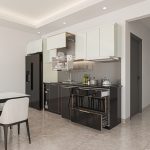 tủ bếp inox 304 cánh kính chữ I mã IKI33TL