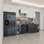 tủ bếp inox 304 cánh kính chữ I mã IKI33TL