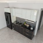 tủ bếp inox 304 cánh kính chữ I mã IKI33TL