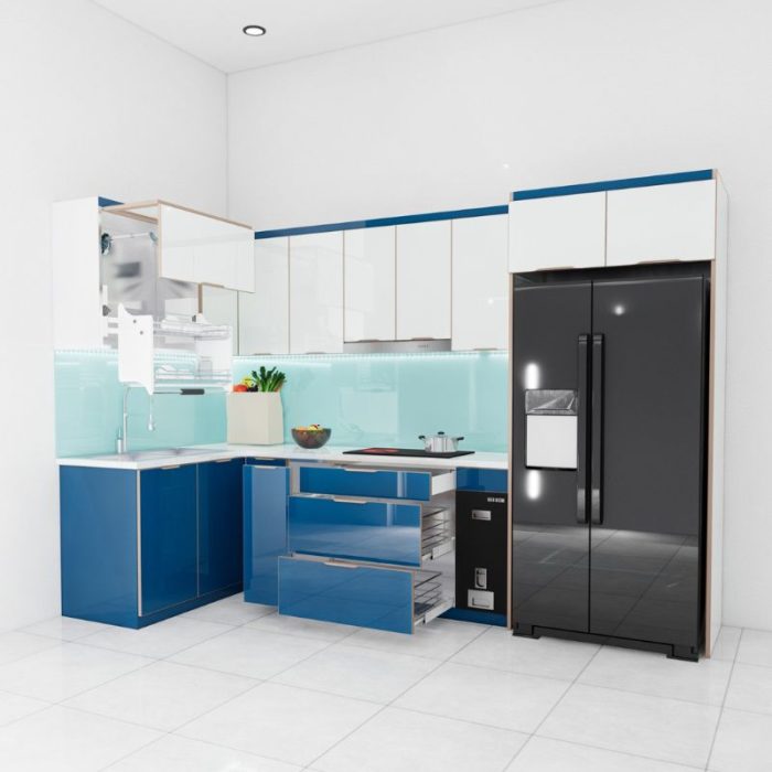 tủ bếp inox cánh kính chữ L mã IKL1533TL (2)