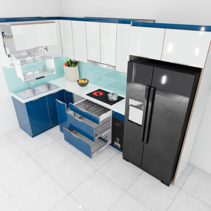 tủ bếp inox cánh kính chữ L mã IKL1533TL (3)