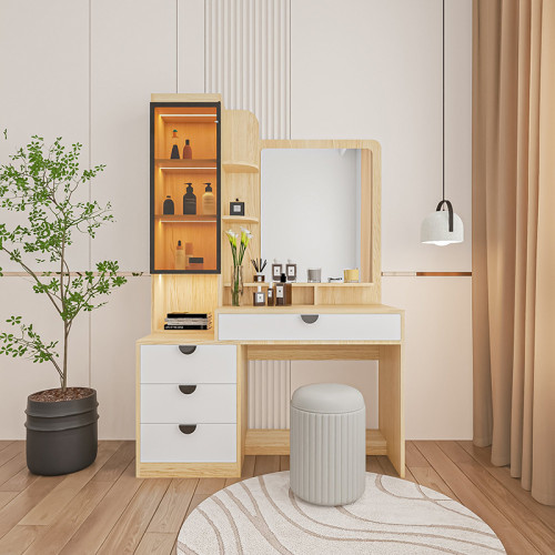 bàn trang điểm 120cm màu sồi mẫu 2 (2)