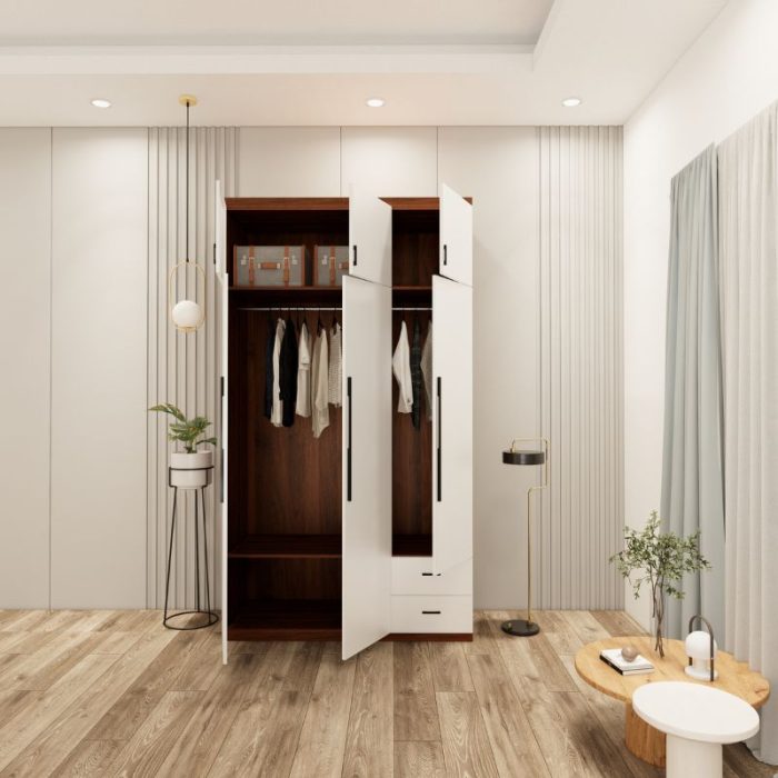tủ 3 buồng màu óc chó cánh trắng mẫu 2 (3)