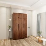 tủ 3 buồng màu óc chó mẫu 2