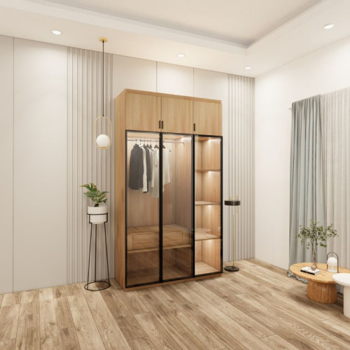 tủ 3 buồng màu sồi có cánh kính mẫu 3 (4)