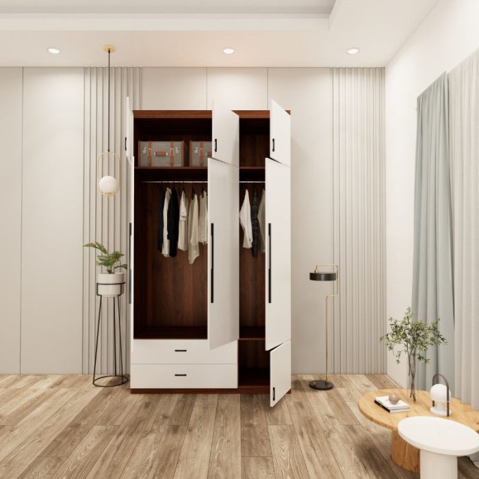 tủ 3 cánh màu óc chó cánh trắng mẫu 1 (2)