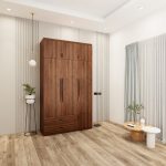 tủ 3 cánh màu óc chó mẫu 1