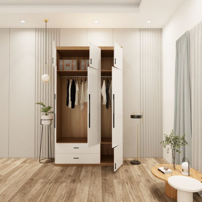 tủ 3 cánh màu sồi cánh trắng mẫu 1 (2)