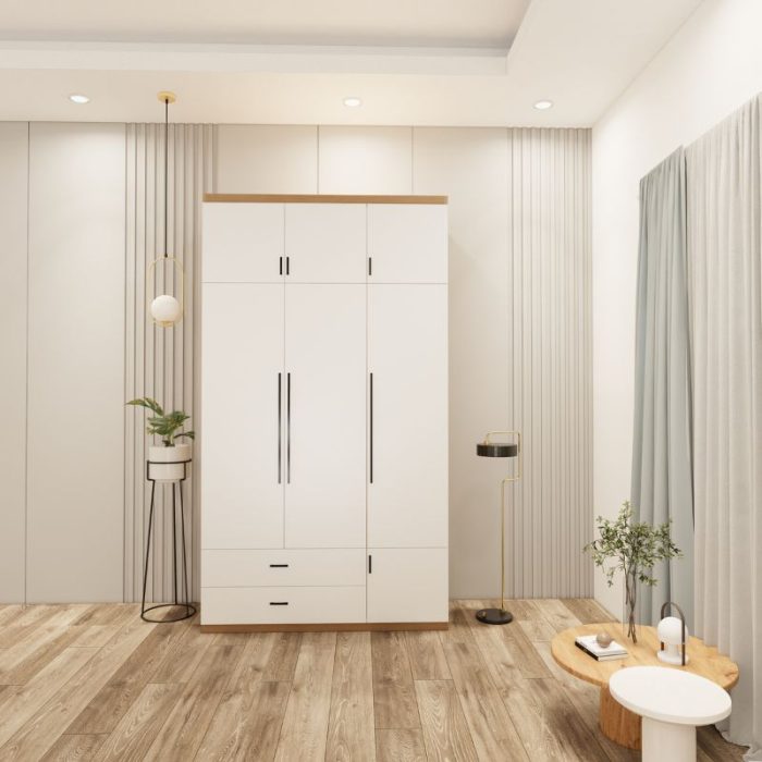 tủ 3 cánh màu sồi cánh trắng mẫu 1 (3)