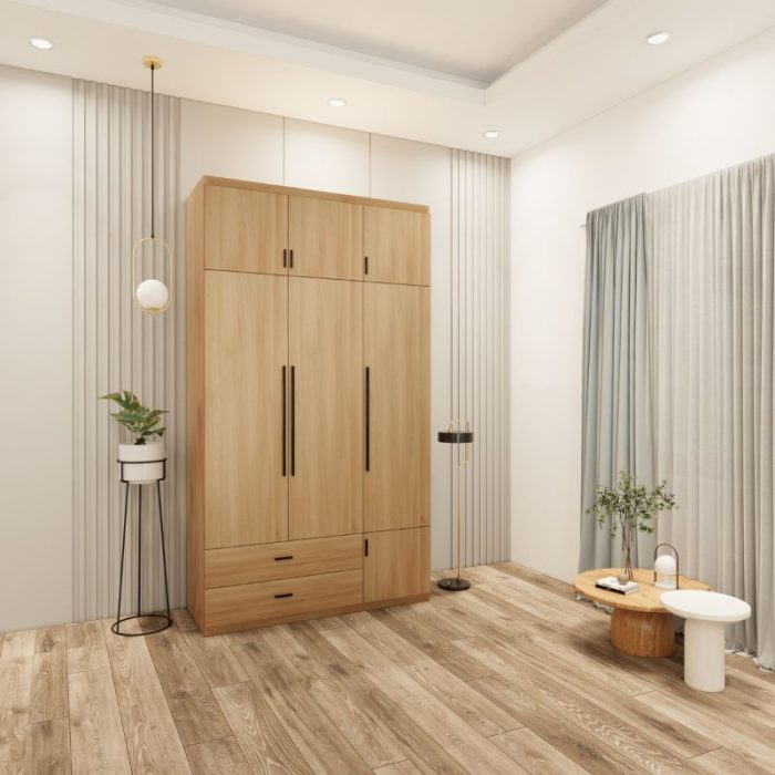 Tủ quần áo 3 buồng 1.35m mã TA135-01 - Ảnh 3