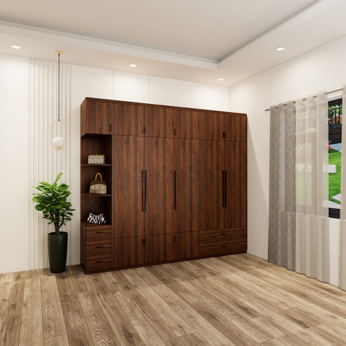 tủ 6 buồng màu óc chó có ô trang trí mẫu 3 (1)