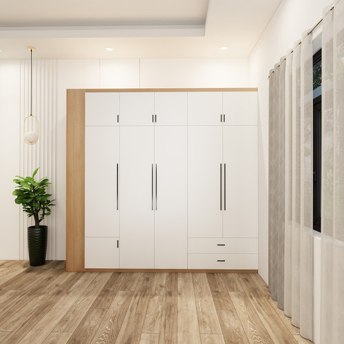 tủ 6 buồng màu sồi cánh trắng có ô trang trí mẫu 5 (2)