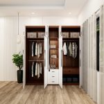 tủ quần áo 5 buồng màu óc chó cánh trắng và cánh kính mẫu 2 (3)