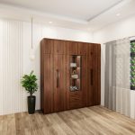 tủ quần áo 5 buồng màu óc chó có cánh kính mẫu 2 (1)
