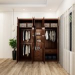 tủ quần áo 5 buồng màu óc chó có cánh kính mẫu 2 (3)