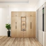 tủ quần áo 5 buồng màu sồi cánh kính mẫu 2 (2)