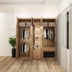 tủ quần áo 5 buồng màu sồi cánh kính mẫu 2 (3)