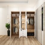 tủ quần áo 5 buồng màu sồi cánh trắng và cánh kính mẫu 2 (3)