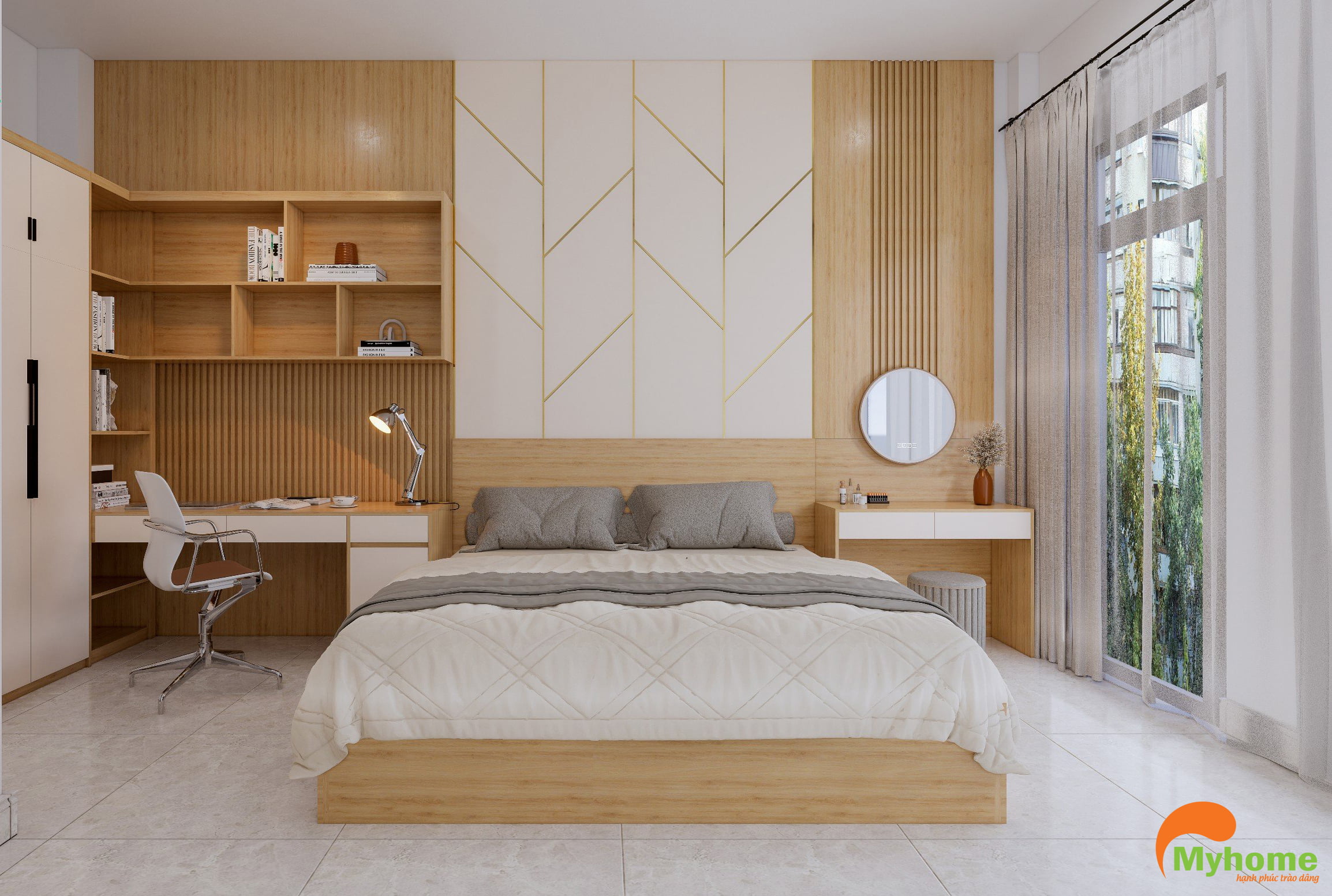 Ảnh mô tả CBPN001 combo nội thất phòng ngủ 19m2 (1)