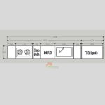 Mặt bằng tủ bếp inox cánh kính chữ I 4.4m