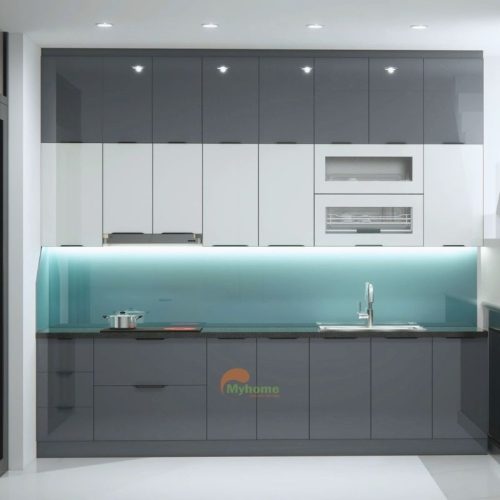 Mẫu tủ bếp inox chữ I 3.1m-3