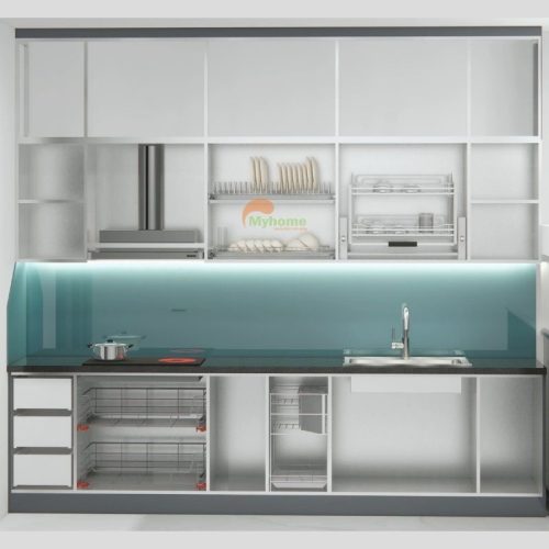 Mẫu tủ bếp inox chữ I 3.1m-1