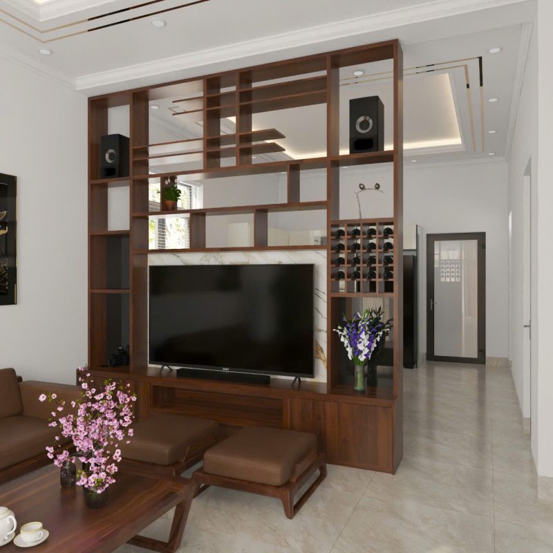 Kệ tivi kết hợp ngăn phòng