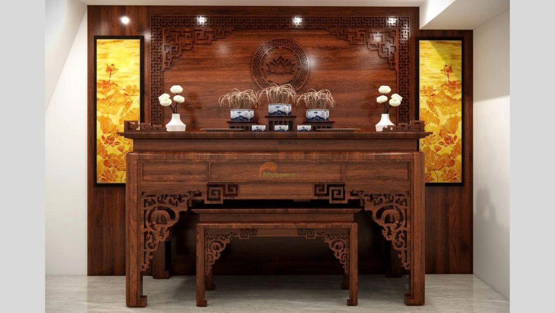 Xu hướng thiết kế phòng thờ kết hợp tranh trúc chỉ đang trở thành xu hướng để kiến tạo một không gian phòng thờ đẹp, ấm cúng