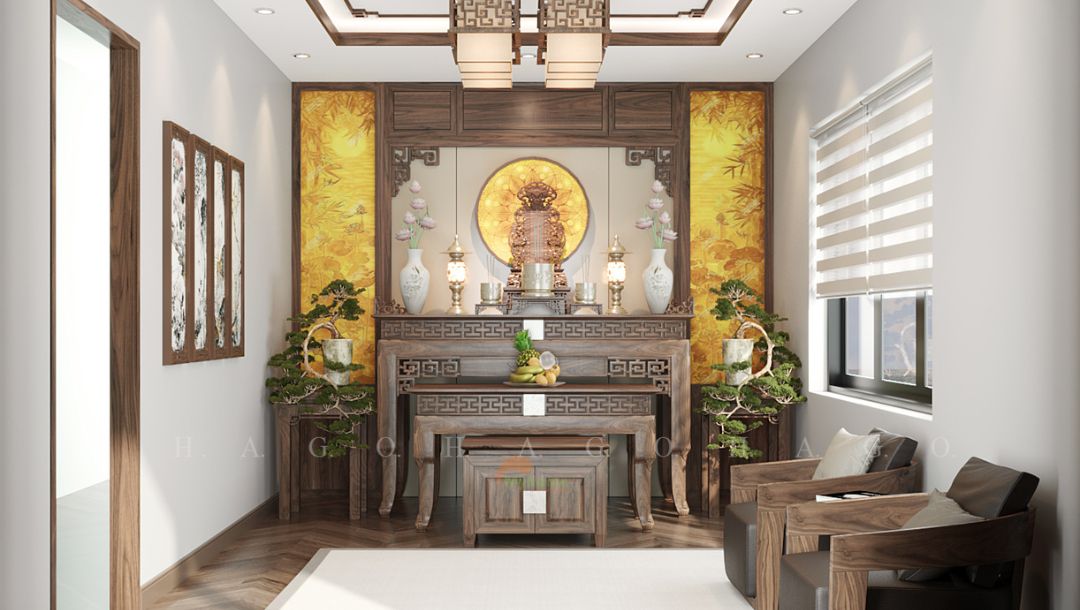 Phòng thờ được thiết kế hợp mệnh gia chủ. Thể hiện phong cách, cá tính của gia chủ