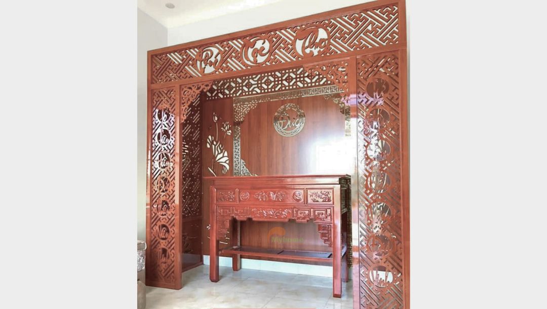 Không gian thờ cúng ấm áp linh thiêng, giúp gia chủ an lạc, hạnh phúc.