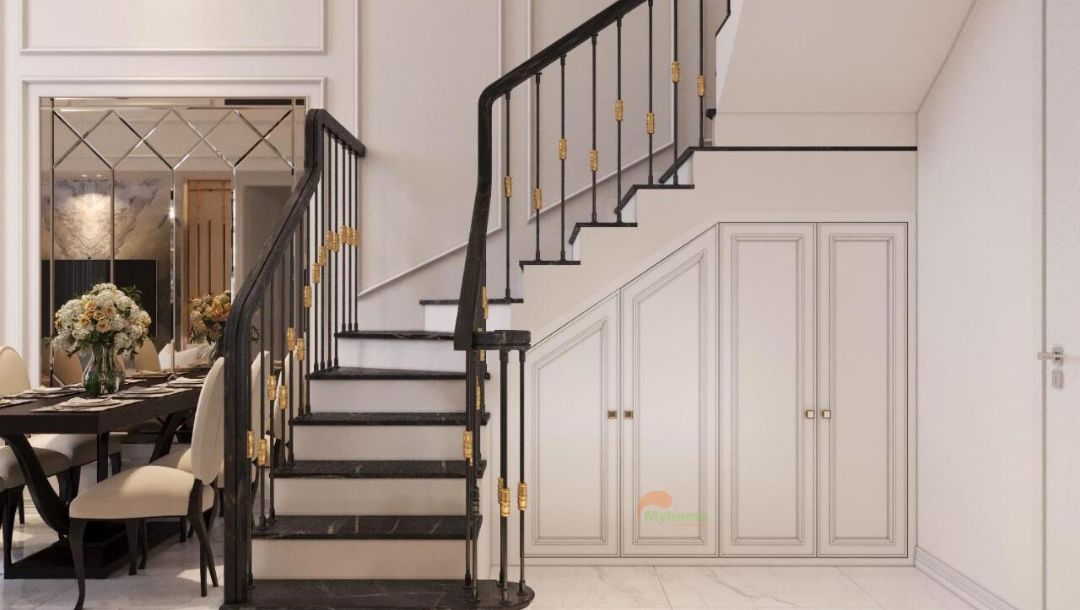 Đóng cánh khu vực cầu thang để tăng thêm khu vực lưu trữ