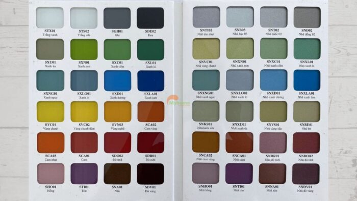 Bảng màu sơn cánh kính tủ bếp