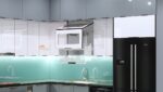 Tủ bếp inox cánh kính chữ L kích thước 3.5x3.5m 6