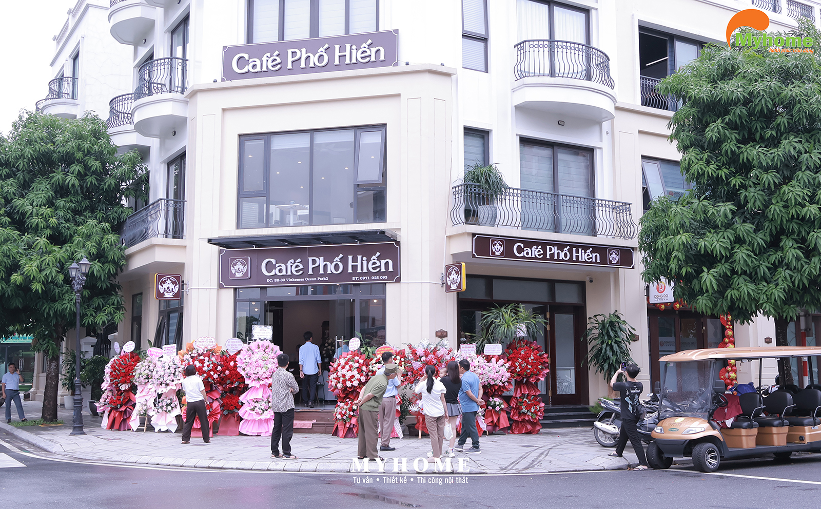 Thi công nội thất Café Phố Hiến tại Vinhomes Ocean Park 2
