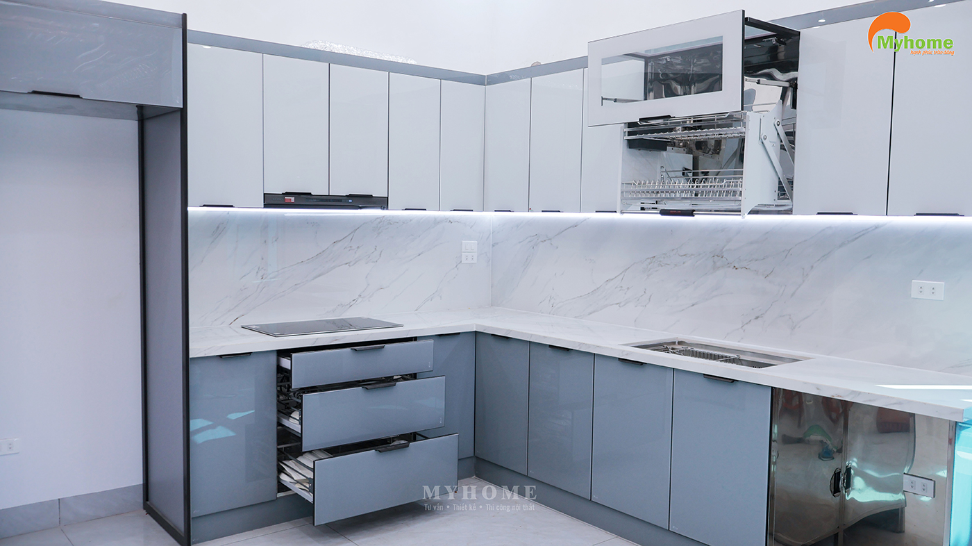 Tủ bếp inox Duy Tiên sau khi hoàn thiện thực tế