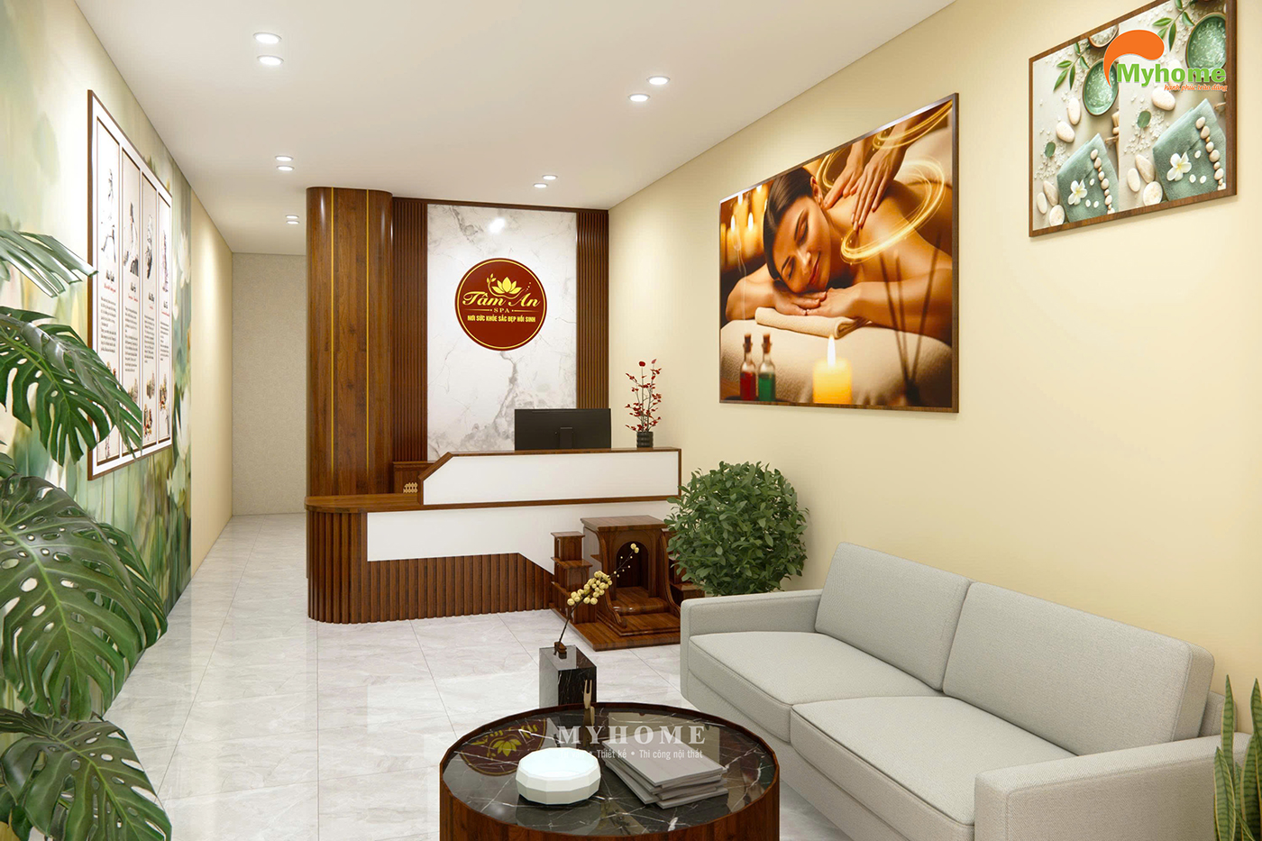 Thiết kế 3D Spa Tâm An tại Phố Hiến Hưng Yên